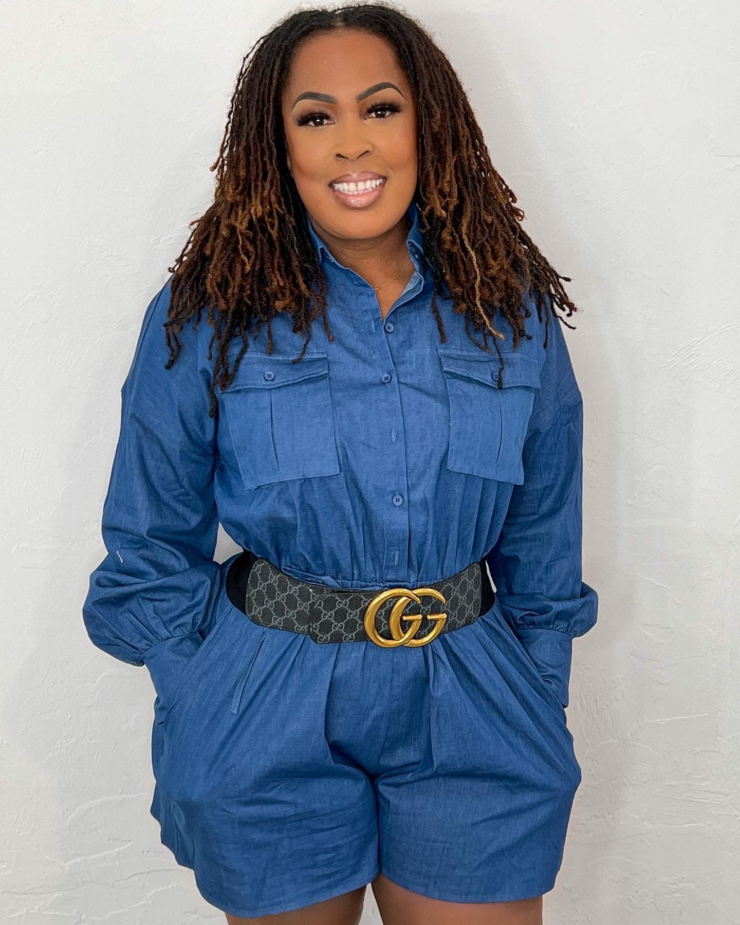 "They Know" Denim Romper