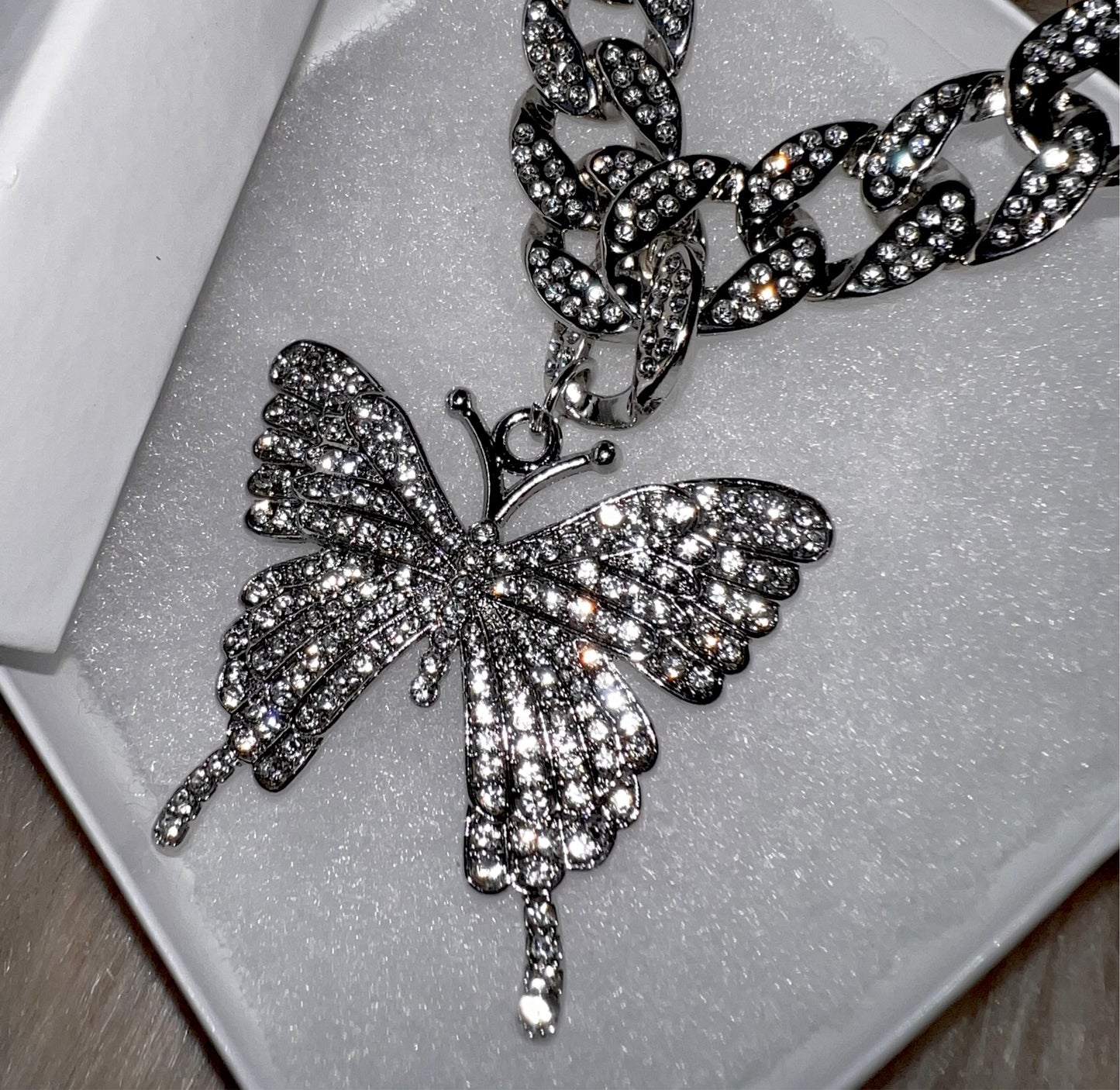 “You Give Me Butterflies” Cuban Necklace